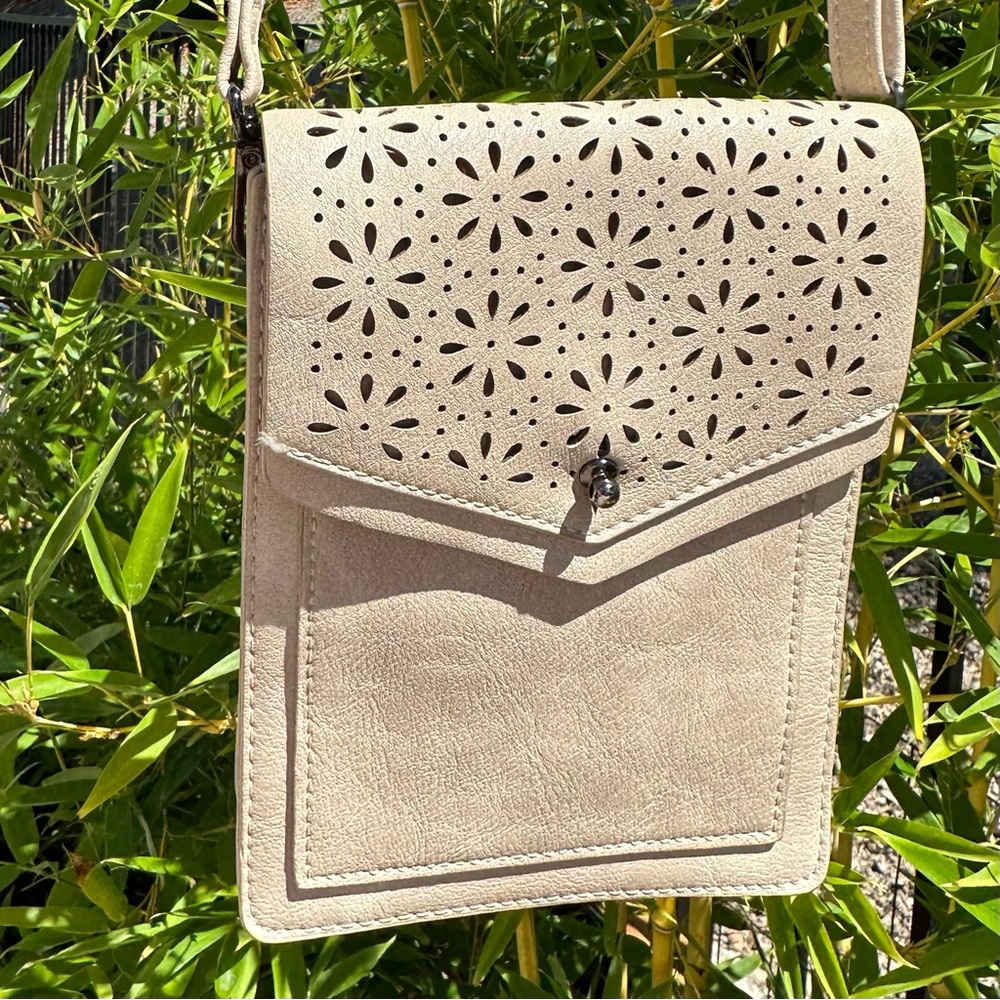 Minicat Synthetic Leather Satchel Crossbody Tan Bag
